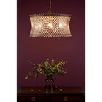 LOI0635 Loire 6 Light Pendant Natural Brass and Glass
