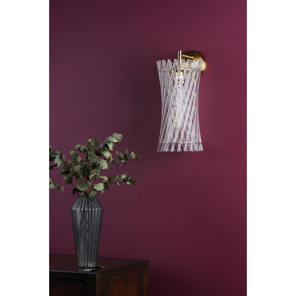 LOI0735 Loire Wall Light Natural Brass and Glass