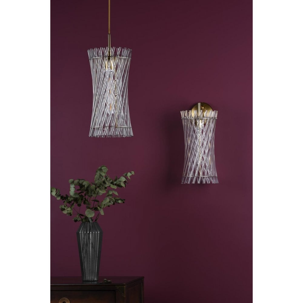 LOI0735 Loire Wall Light Natural Brass and Glass