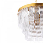 MOE3435 Moesha 6 Light Pendant Natural Brass and Ribbed Glass