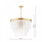 MOE3435 Moesha 6 Light Pendant Natural Brass and Ribbed Glass