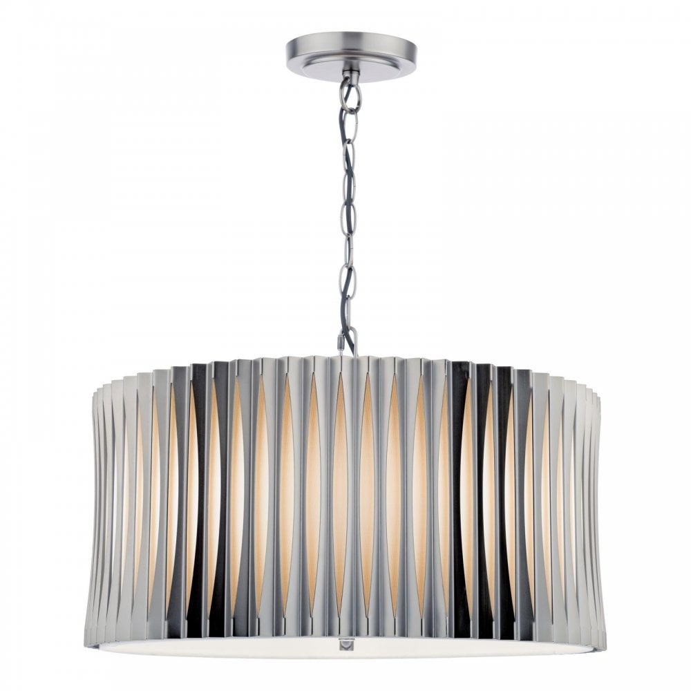 NET0363 Netra 3 Light Pendant Satin Bronze and Ivory
