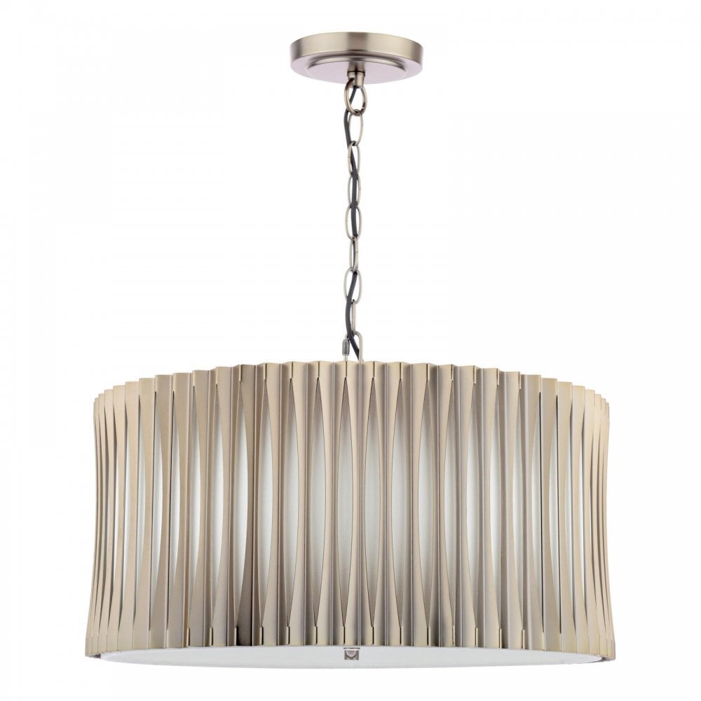 NET0363 Netra 3 Light Pendant Satin Bronze and Ivory