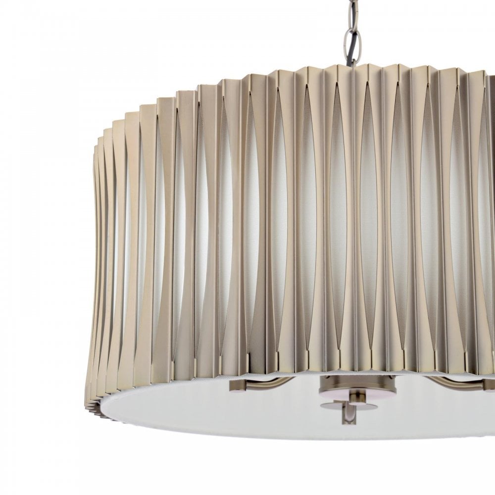 NET0363 Netra 3 Light Pendant Satin Bronze and Ivory