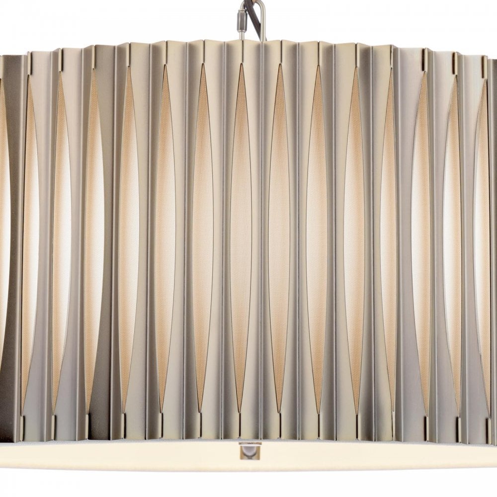 NET0363 Netra 3 Light Pendant Satin Bronze and Ivory