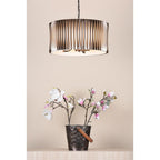 NET0363 Netra 3 Light Pendant Satin Bronze and Ivory