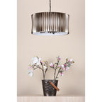NET0363 Netra 3 Light Pendant Satin Bronze and Ivory