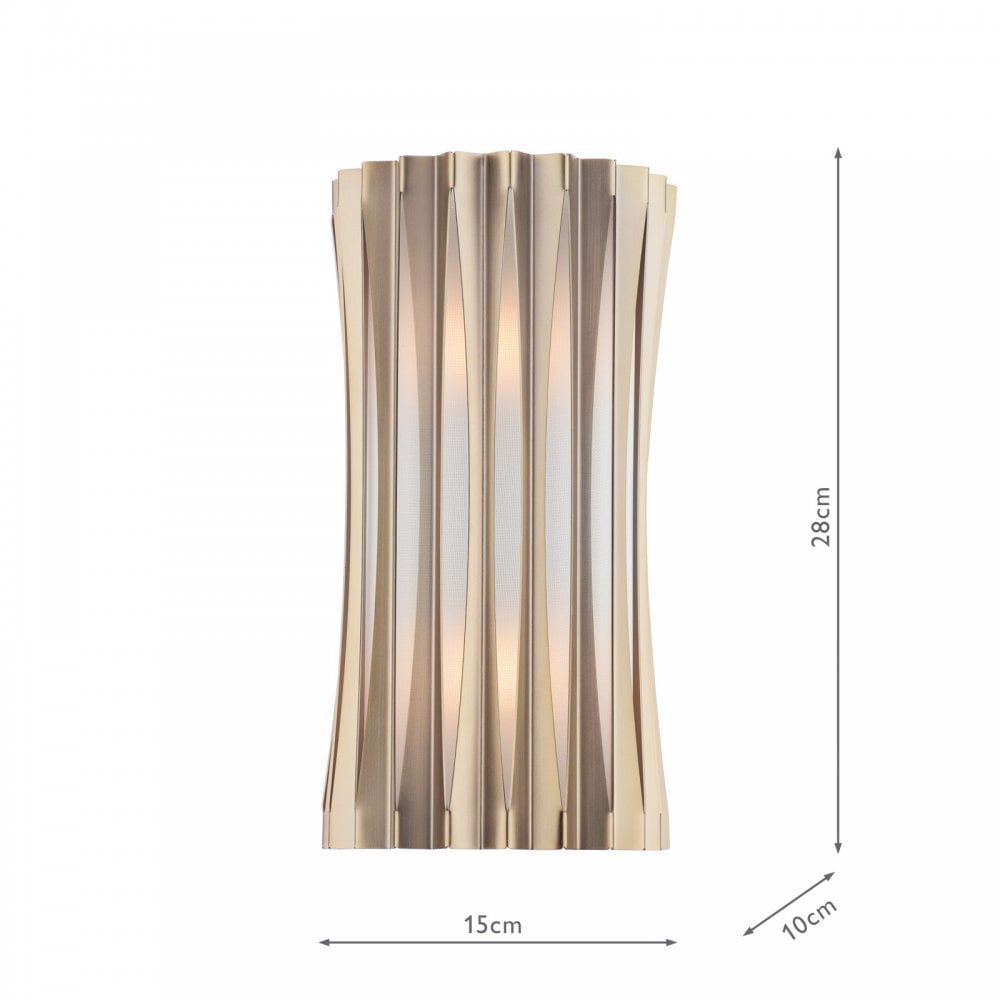 NET0963 Netra 2 Light Wall Light Satin Bronze and Ivory