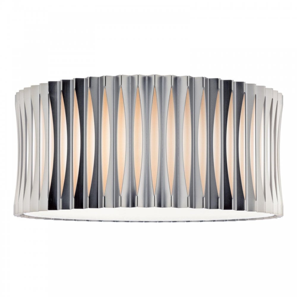 NET5363 Netra 3 Light Flush Satin Bronze and Ivory