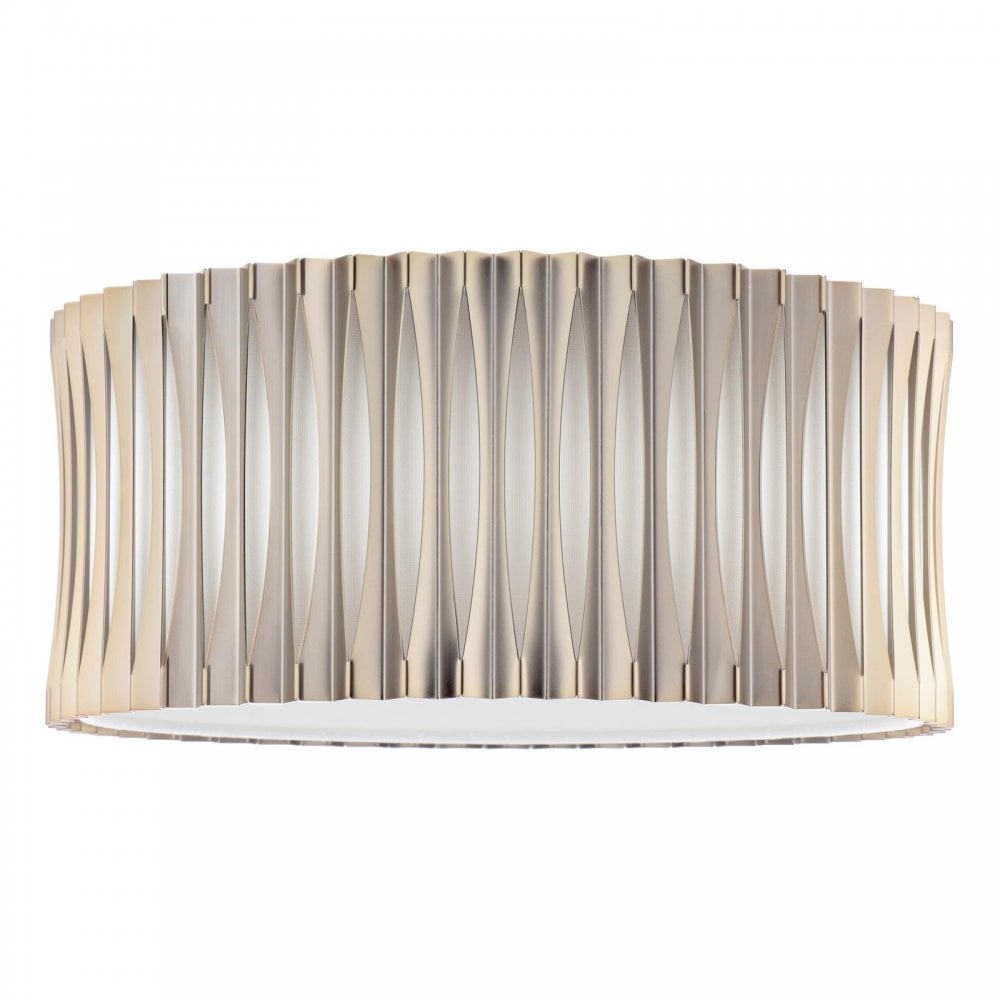 NET5363 Netra 3 Light Flush Satin Bronze and Ivory