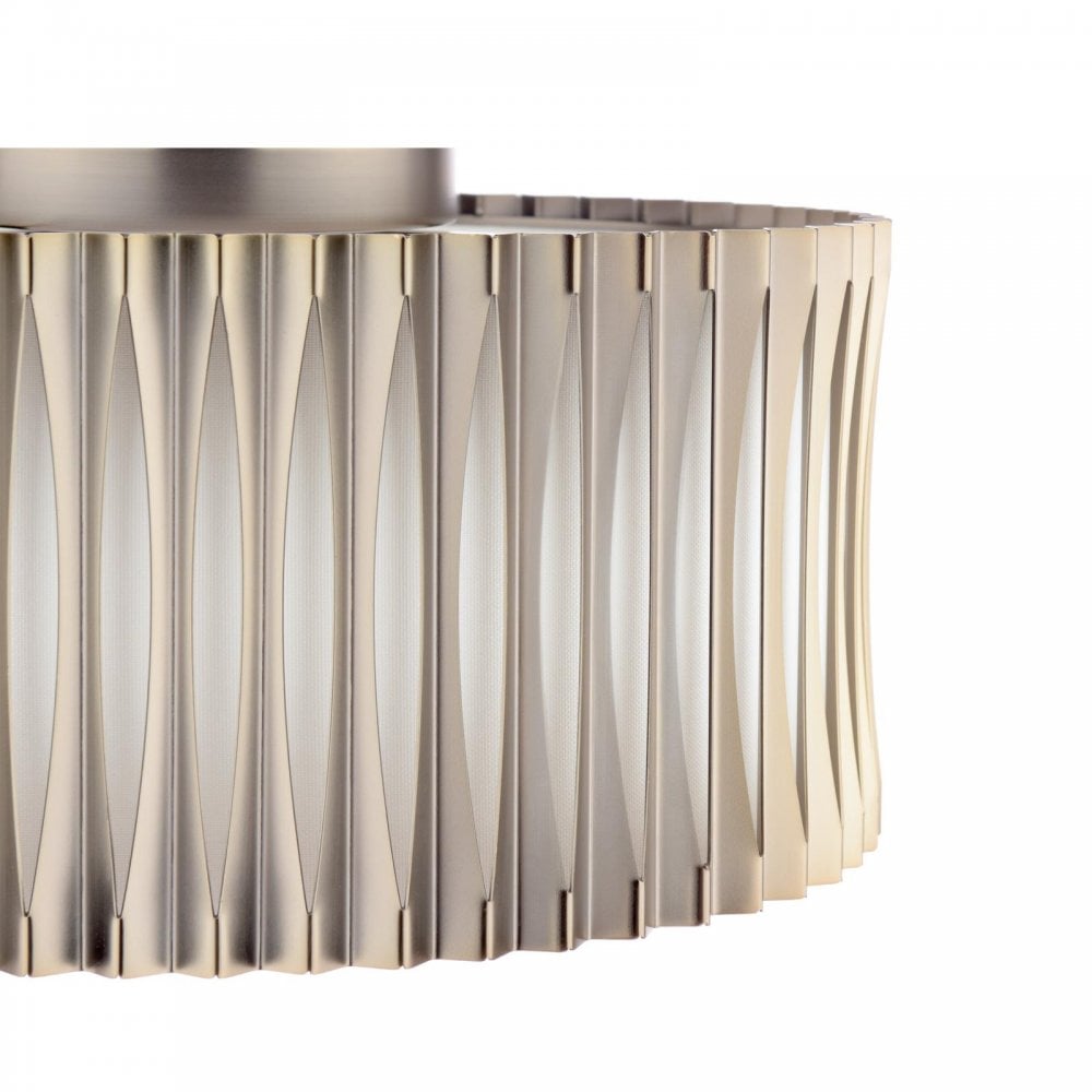 NET5363 Netra 3 Light Flush Satin Bronze and Ivory