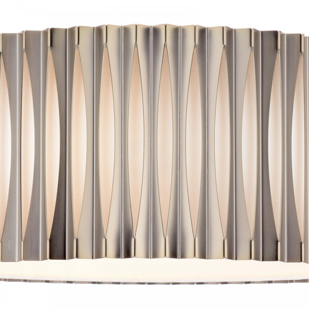 NET5363 Netra 3 Light Flush Satin Bronze and Ivory