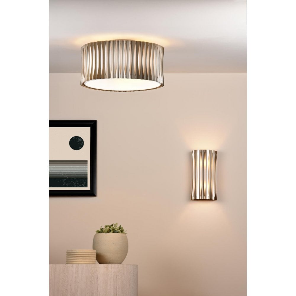 NET5363 Netra 3 Light Flush Satin Bronze and Ivory