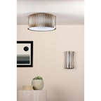 NET5363 Netra 3 Light Flush Satin Bronze and Ivory
