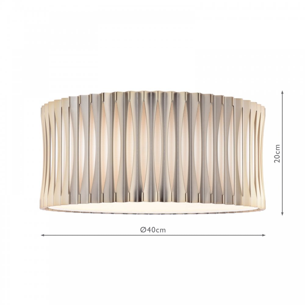 NET5363 Netra 3 Light Flush Satin Bronze and Ivory