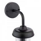 ACO1522 Acotas Outdoor Wall Light Matt Black and Ribbed Glass IP44