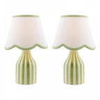 AIM4124 Aimee Twin Pack Table Lamp Green Ceramic With Shade