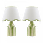 AIM4124 Aimee Twin Pack Table Lamp Green Ceramic With Shade