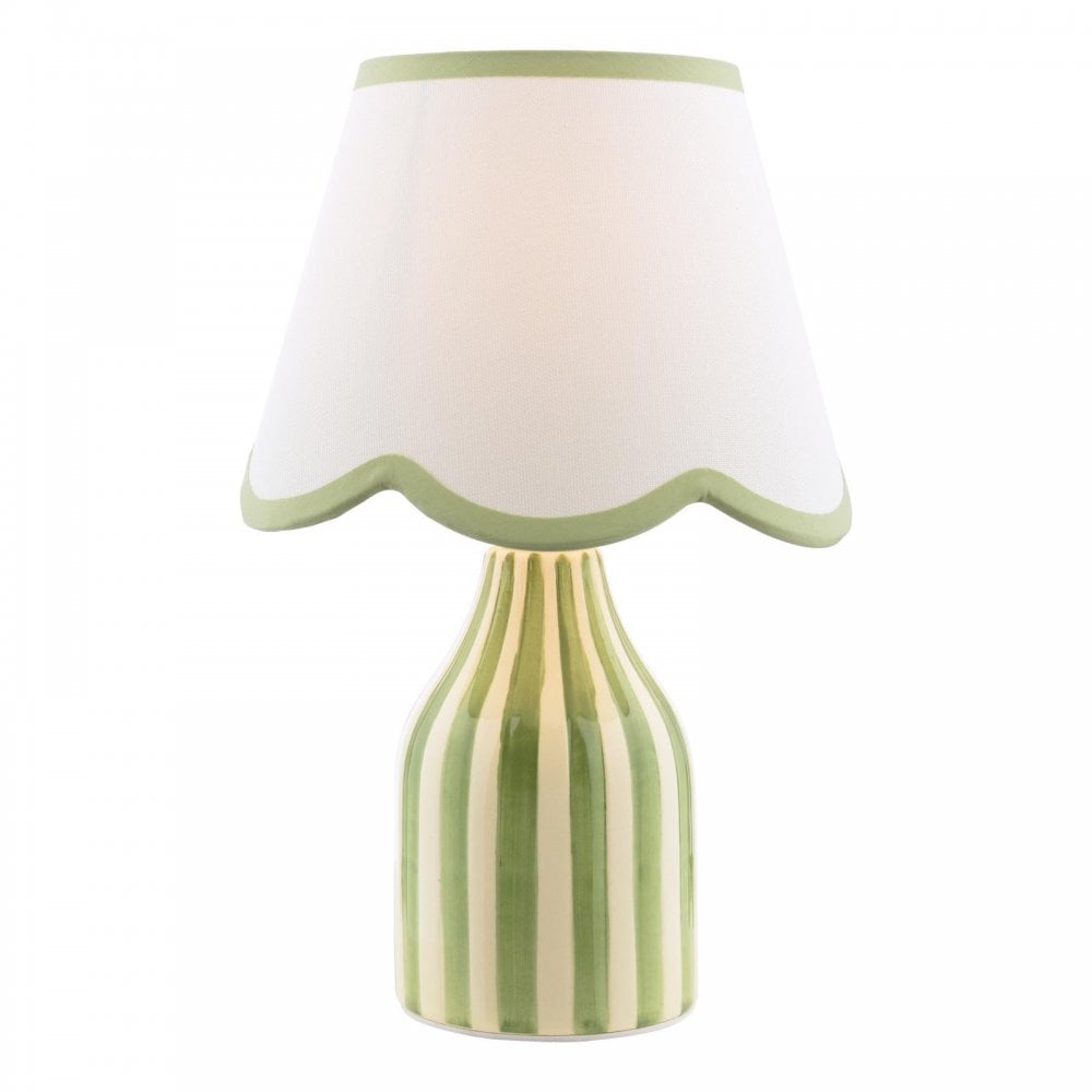 AIM4124 Aimee Twin Pack Table Lamp Green Ceramic With Shade