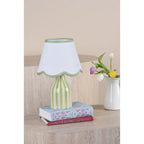 AIM4124 Aimee Twin Pack Table Lamp Green Ceramic With Shade