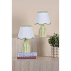 AIM4124 Aimee Twin Pack Table Lamp Green Ceramic With Shade