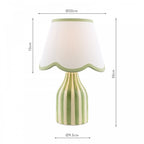 AIM4124 Aimee Twin Pack Table Lamp Green Ceramic With Shade