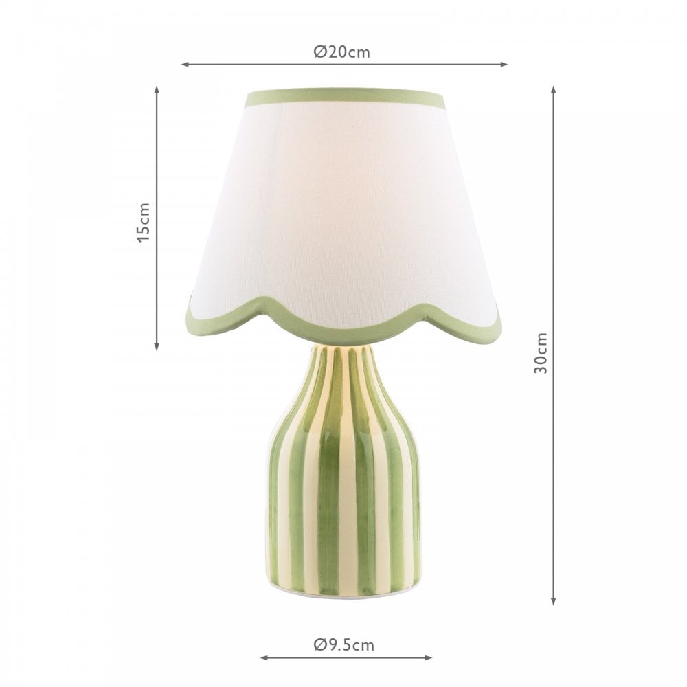 AIM4124 Aimee Twin Pack Table Lamp Green Ceramic With Shade