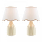 AIM4129 Aimee Twin Pack Table Lamp Taupe Ceramic With Shade