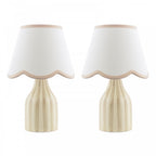 AIM4129 Aimee Twin Pack Table Lamp Taupe Ceramic With Shade