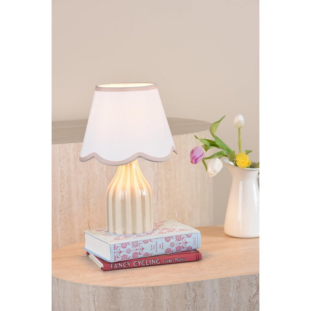 AIM4129 Aimee Twin Pack Table Lamp Taupe Ceramic With Shade