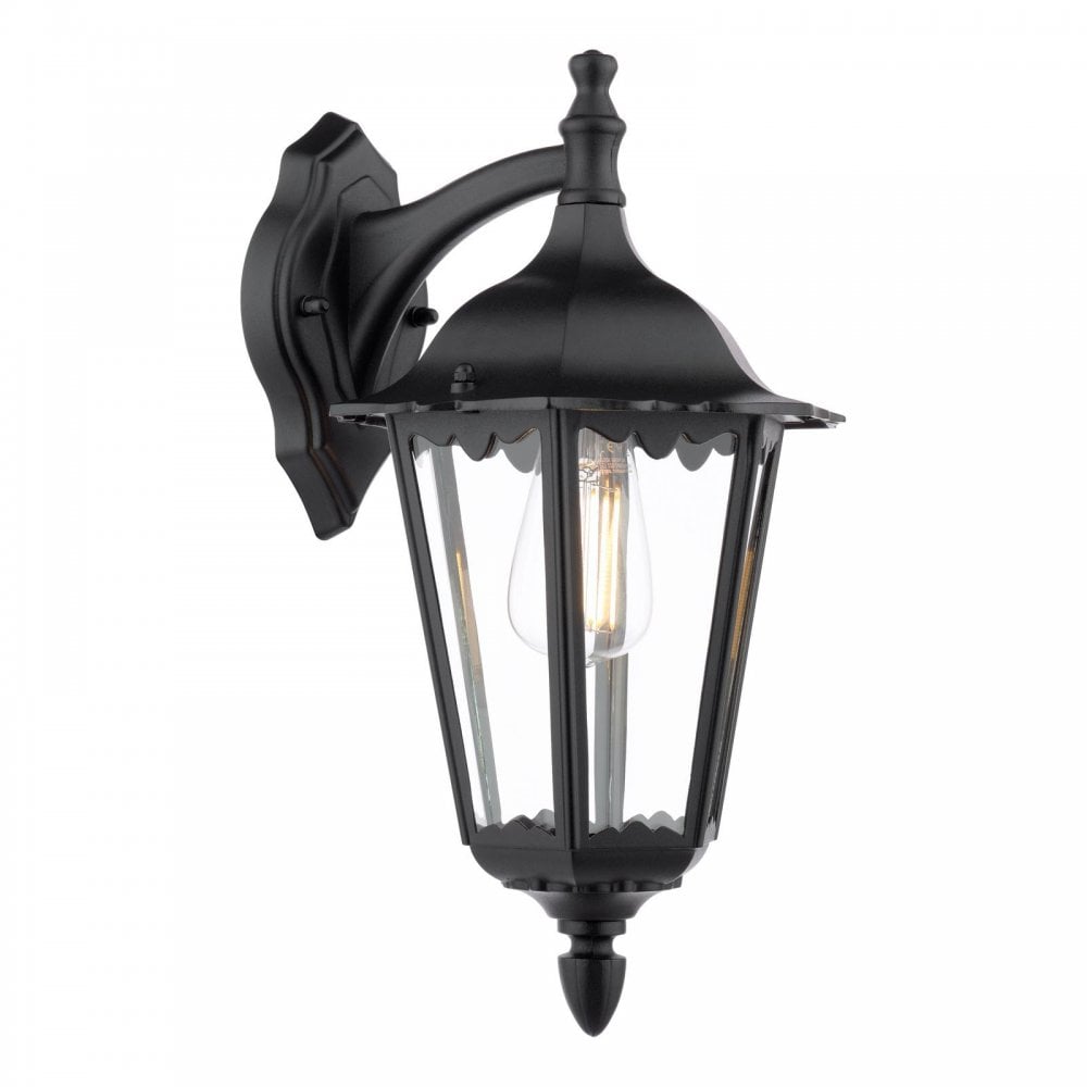 EDD1522 Eddard Outdoor Wall Light Matt Black and Glass IP44