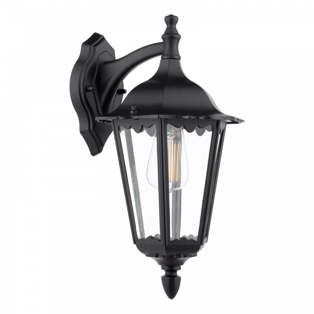 EDD1522 Eddard Outdoor Wall Light Matt Black and Glass IP44