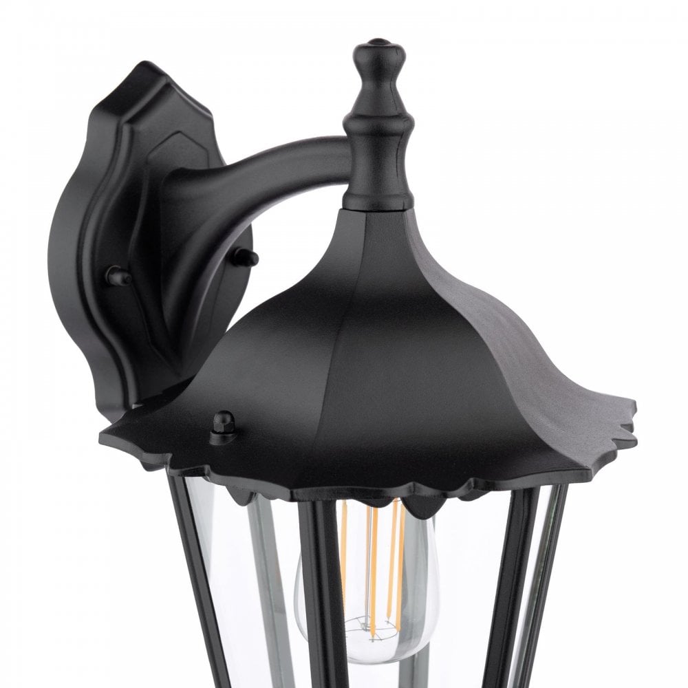 EDD1522 Eddard Outdoor Wall Light Matt Black and Glass IP44