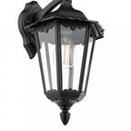 EDD1522 Eddard Outdoor Wall Light Matt Black and Glass IP44