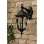EDD1522 Eddard Outdoor Wall Light Matt Black and Glass IP44