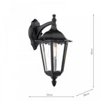 EDD1522 Eddard Outdoor Wall Light Matt Black and Glass IP44