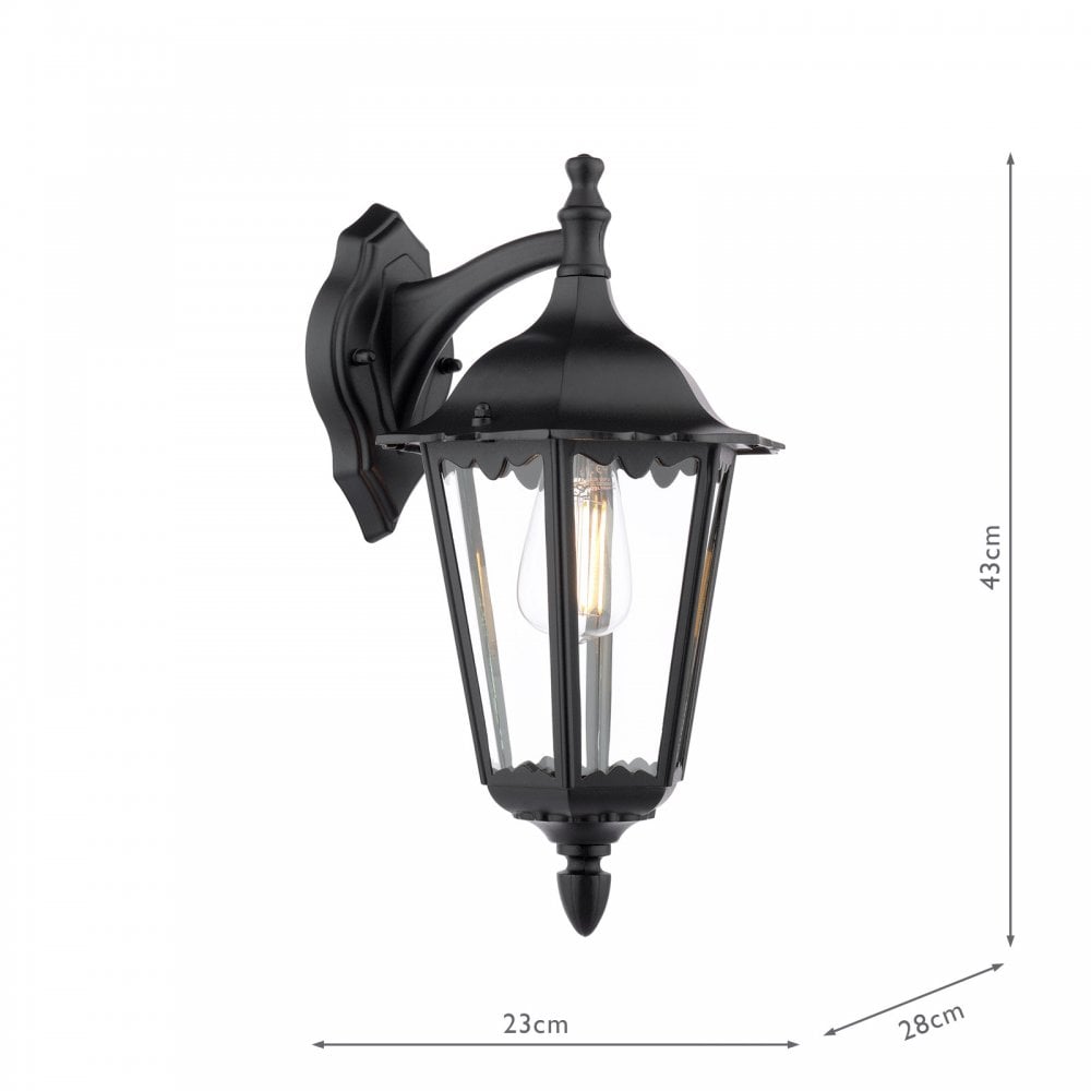 EDD1522 Eddard Outdoor Wall Light Matt Black and Glass IP44