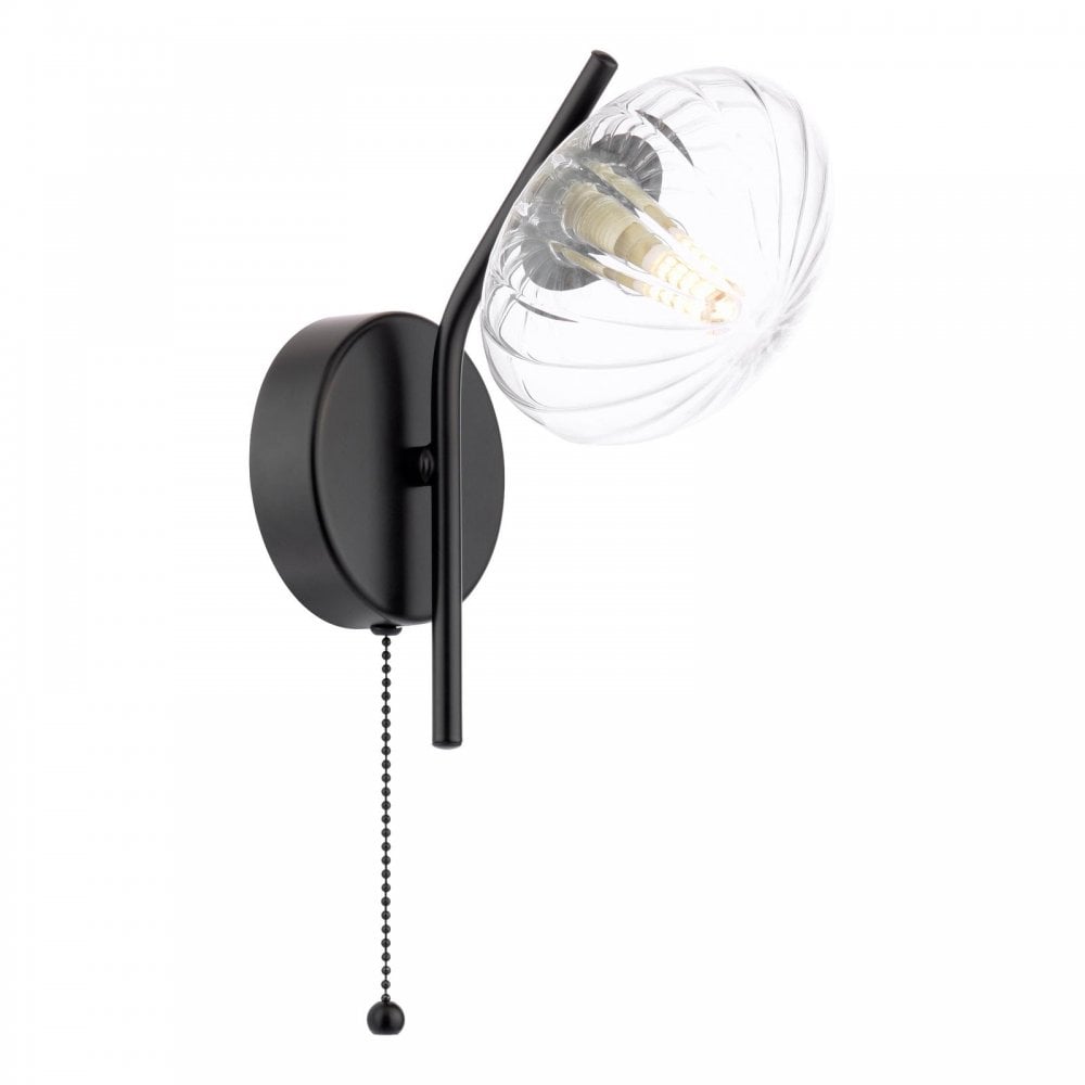 EDE0722 Ede Wall Light Matt Black and Glass