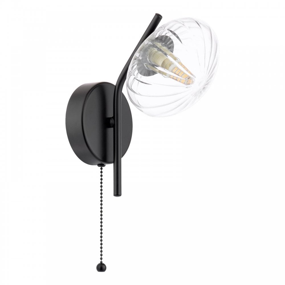 EDE0722 Ede Wall Light Matt Black and Glass