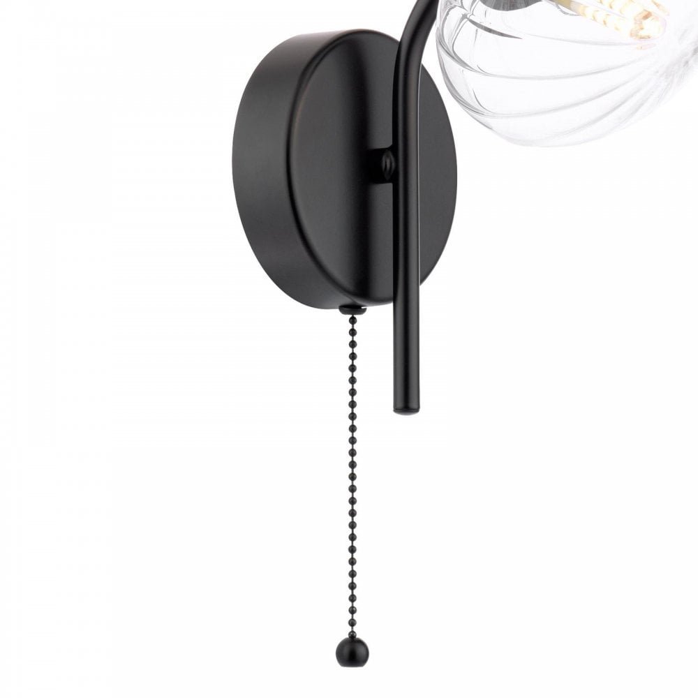 EDE0722 Ede Wall Light Matt Black and Glass