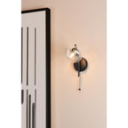 EDE0722 Ede Wall Light Matt Black and Glass