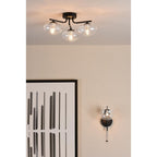 EDE0722 Ede Wall Light Matt Black and Glass