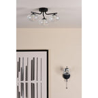 EDE0722 Ede Wall Light Matt Black and Glass