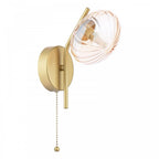 EDE0735 Ede Wall Light Satin Gold and Amber Glass