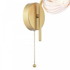 EDE0735 Ede Wall Light Satin Gold and Amber Glass