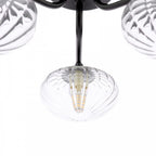 EDE5322 Ede 3 Light Semi-Flush Matt Black and Glass