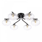 EDE6422 Ede 6 Light Semi-Flush Matt Black and Glass