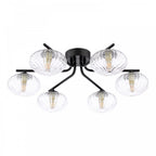 EDE6422 Ede 6 Light Semi-Flush Matt Black and Glass