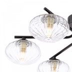 EDE6422 Ede 6 Light Semi-Flush Matt Black and Glass
