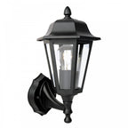 LEW1622 Lewis Outdoor Wall Light Matt Black and Glass IP44